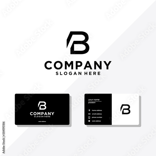 PB letter logo and business card design