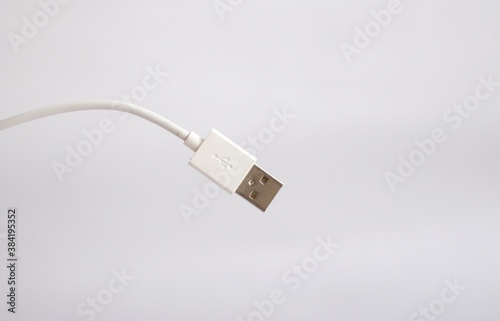 white USB Cable on a white background