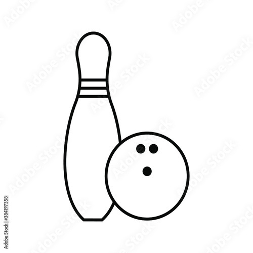 bowling - pin bowling icon vector design template, on white backround