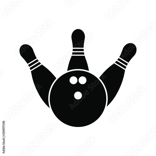 bowling - pin bowling icon vector design template, on white backround