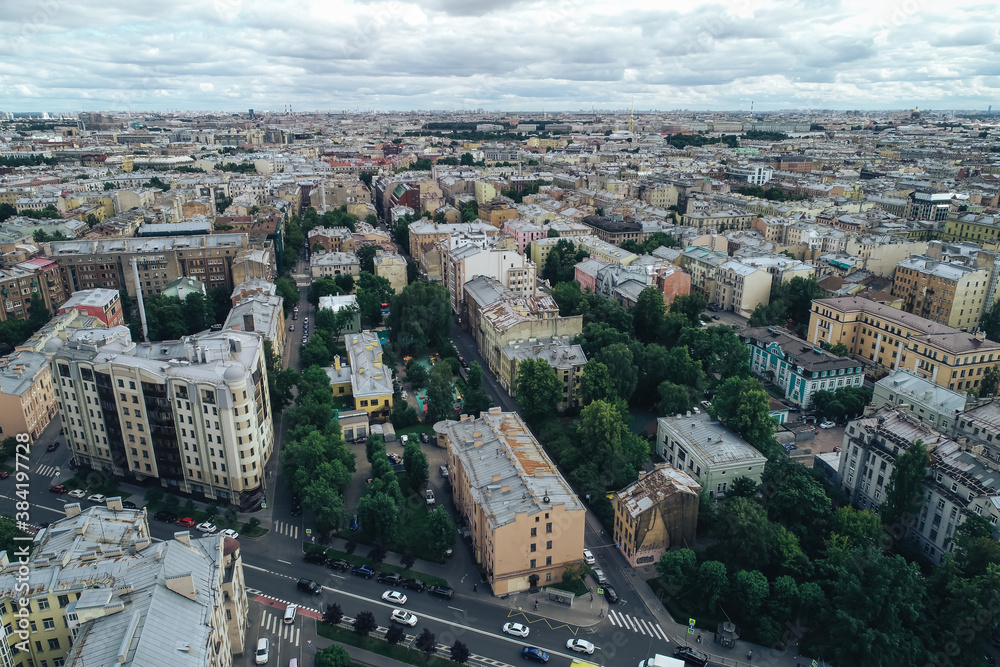 Obraz premium Aerial Townscape of Saint Petersburg City. Petrogradsky District