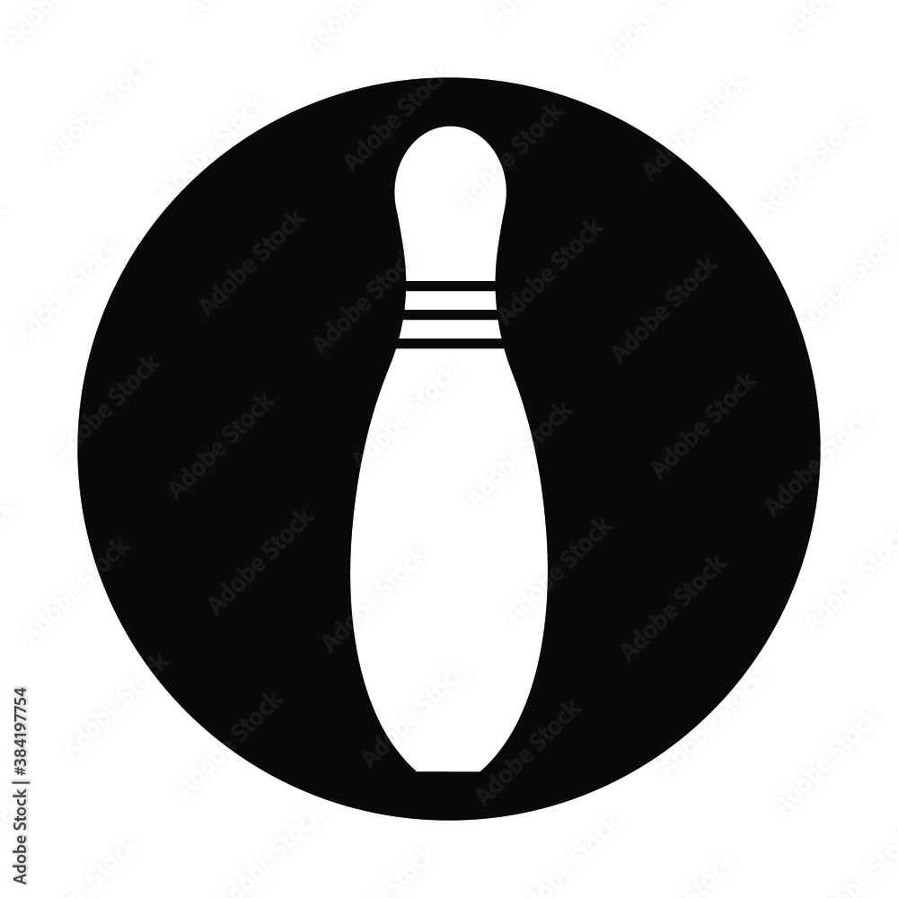 bowling - pin bowling icon vector design template, on white backround