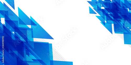 Modern blue abstract presentation background with geometric triangle and corporate concept