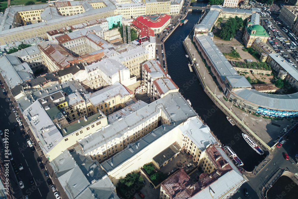Fototapeta premium Aerial Townscape of Saint Petersburg City. Central District