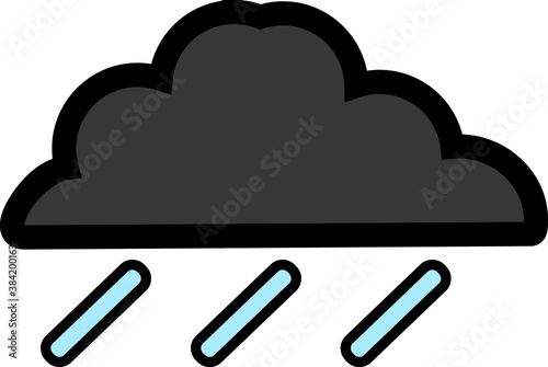 illustration vector graphic of black clouds that show rainy weather, perfect for weather prediction design materials, etc.