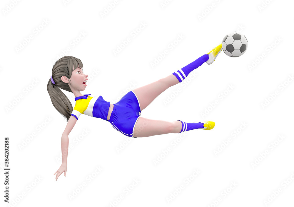 footballer girl is kicking up the ball footballer girl is kicking up the ball