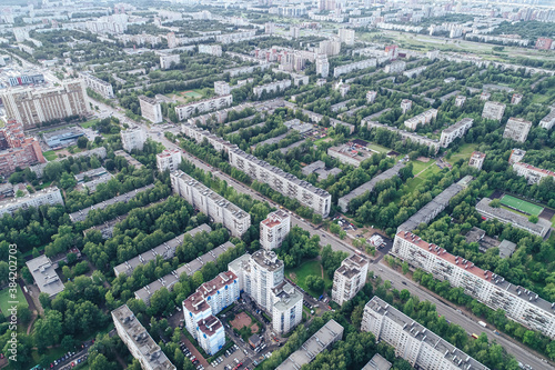 Aerial Townscape of Saint Petersburg City. Kalininsky District 