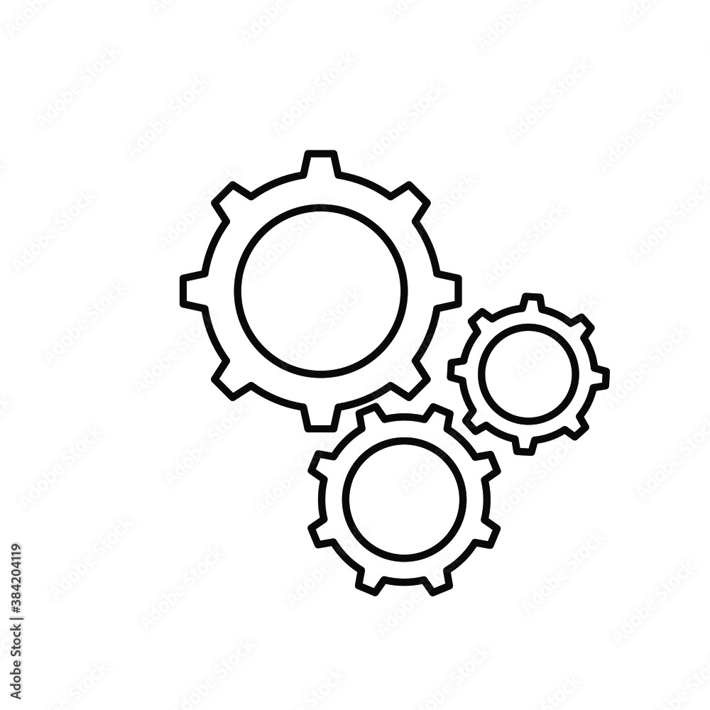 gear icon, vector illustration. Flat design style on white backround. eps 10