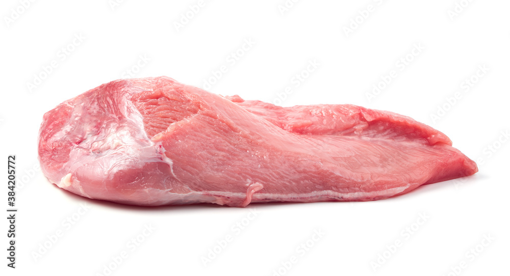 Fresh meat on a white background side view.