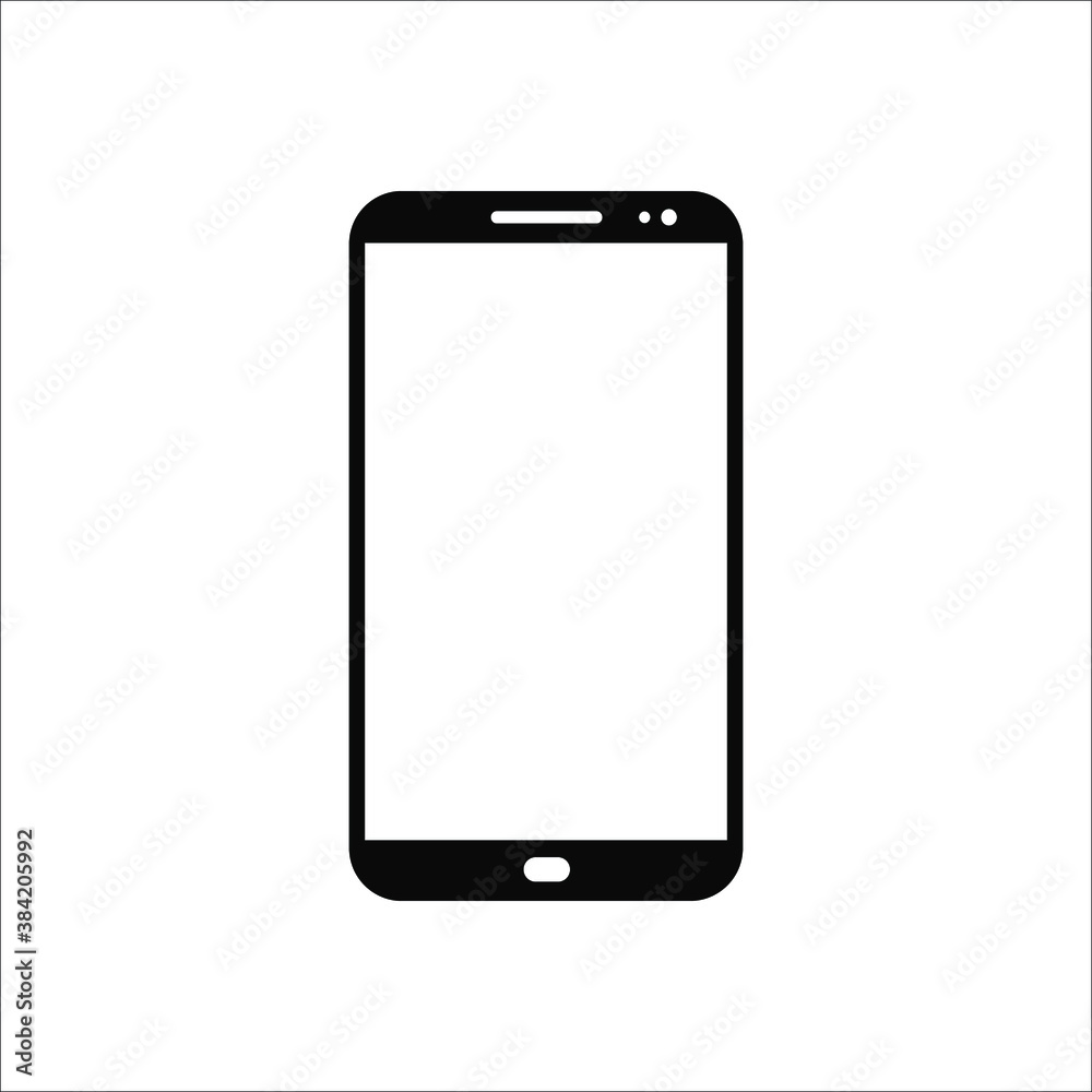 Mobile phone with blank screen. Flat style. vector illustration. Smartphone icon vector illustration. on white background Mobile phone with blank screen. Flat style. vector illustration. Smartphone icon vector illustration. on white background