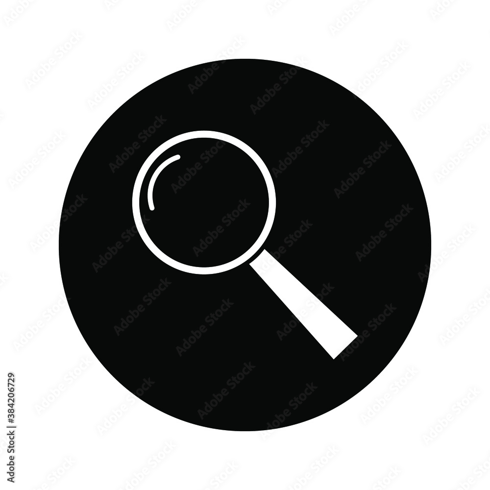 isolated magnifying glass vector icon with a white background isolated magnifying glass vector icon with a white background
