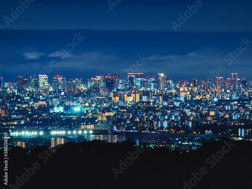 Osaka night city scape