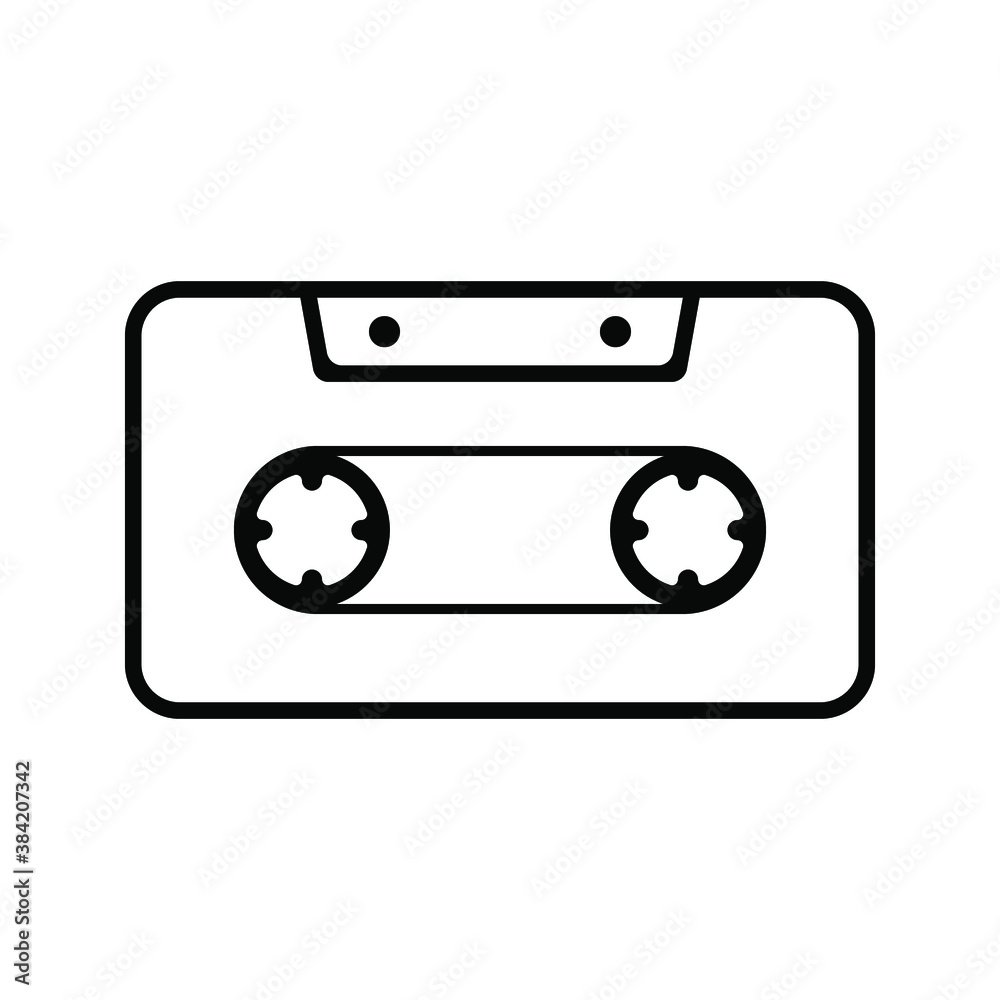 Audio cassette tape isolated vector old music retro player icon Vector Illustration on white background. eps 10 Audio cassette tape isolated vector old music retro player icon Vector Illustration on white background. eps 10