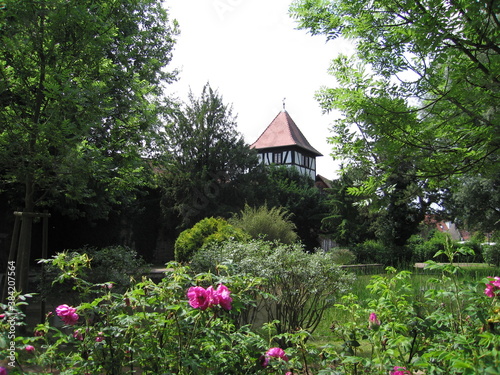 Stadtgarten Michelstadt mit Spitzem Turm