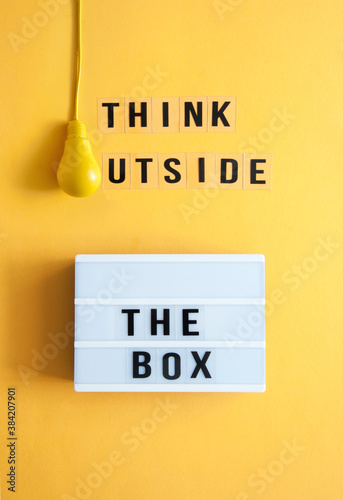 Think outside the box concept
