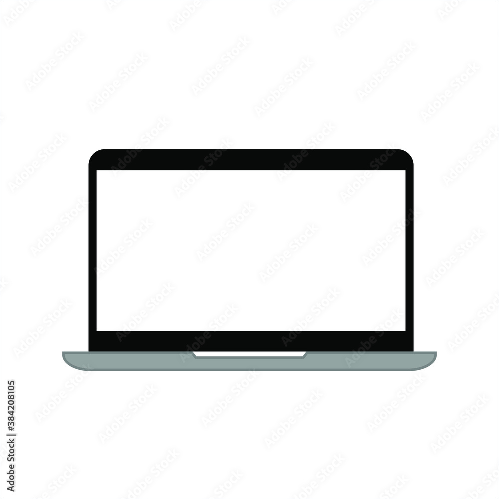 Globe on screen of laptop icon flat style in trendy design isolated. vector illustration. color editable Globe on screen of laptop icon flat style in trendy design isolated. vector illustration. color editable