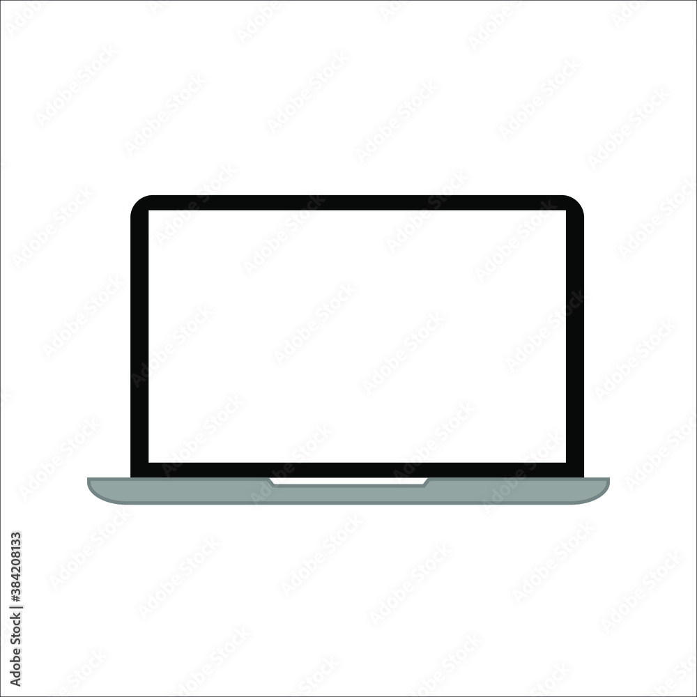Globe on screen of laptop icon flat style in trendy design isolated. vector illustration. color editable Globe on screen of laptop icon flat style in trendy design isolated. vector illustration. color editable