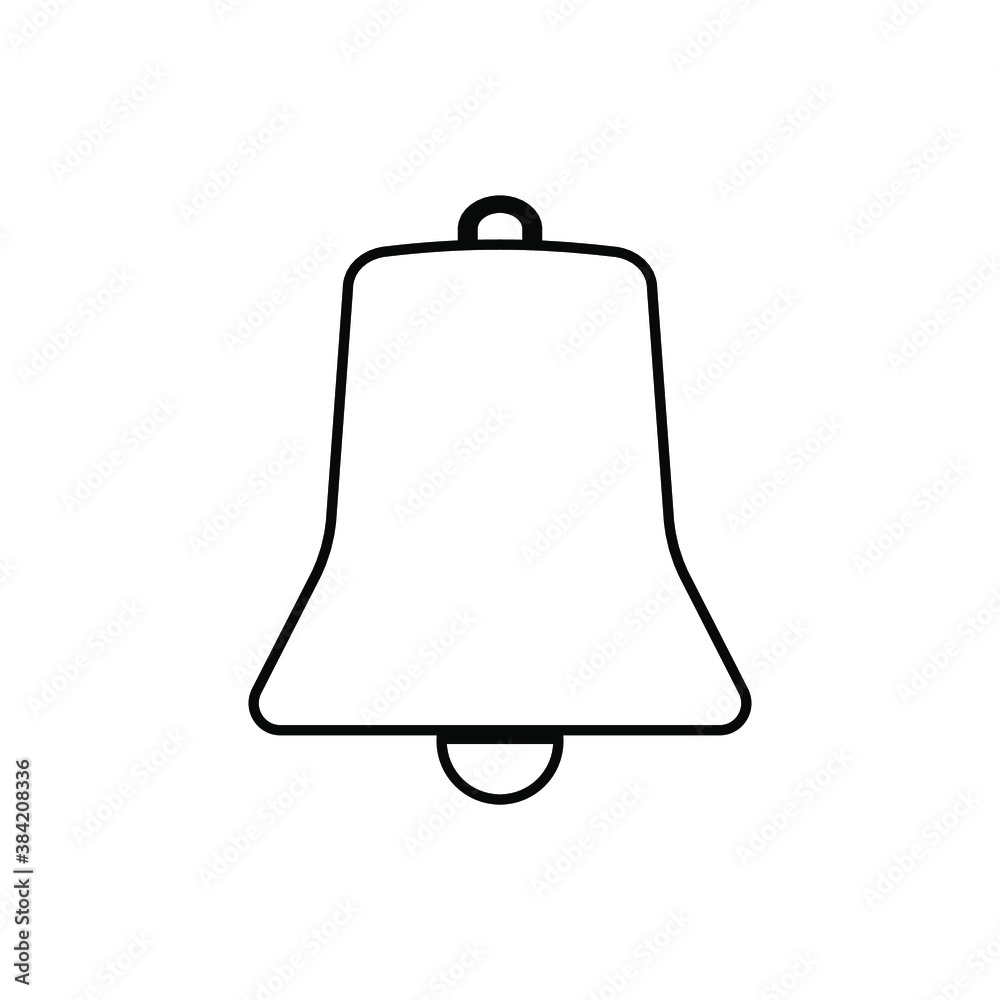 Message bell icon. Bell icon for the YouTube app, ring alert and customer alarm symbol with a white background Message bell icon. Bell icon for the YouTube app, ring alert and customer alarm symbol with a white background