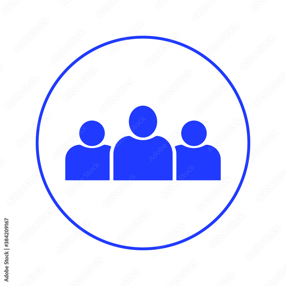 business client icon, people group with line sign - vector illustration. business client icon, people group with line sign - vector illustration.