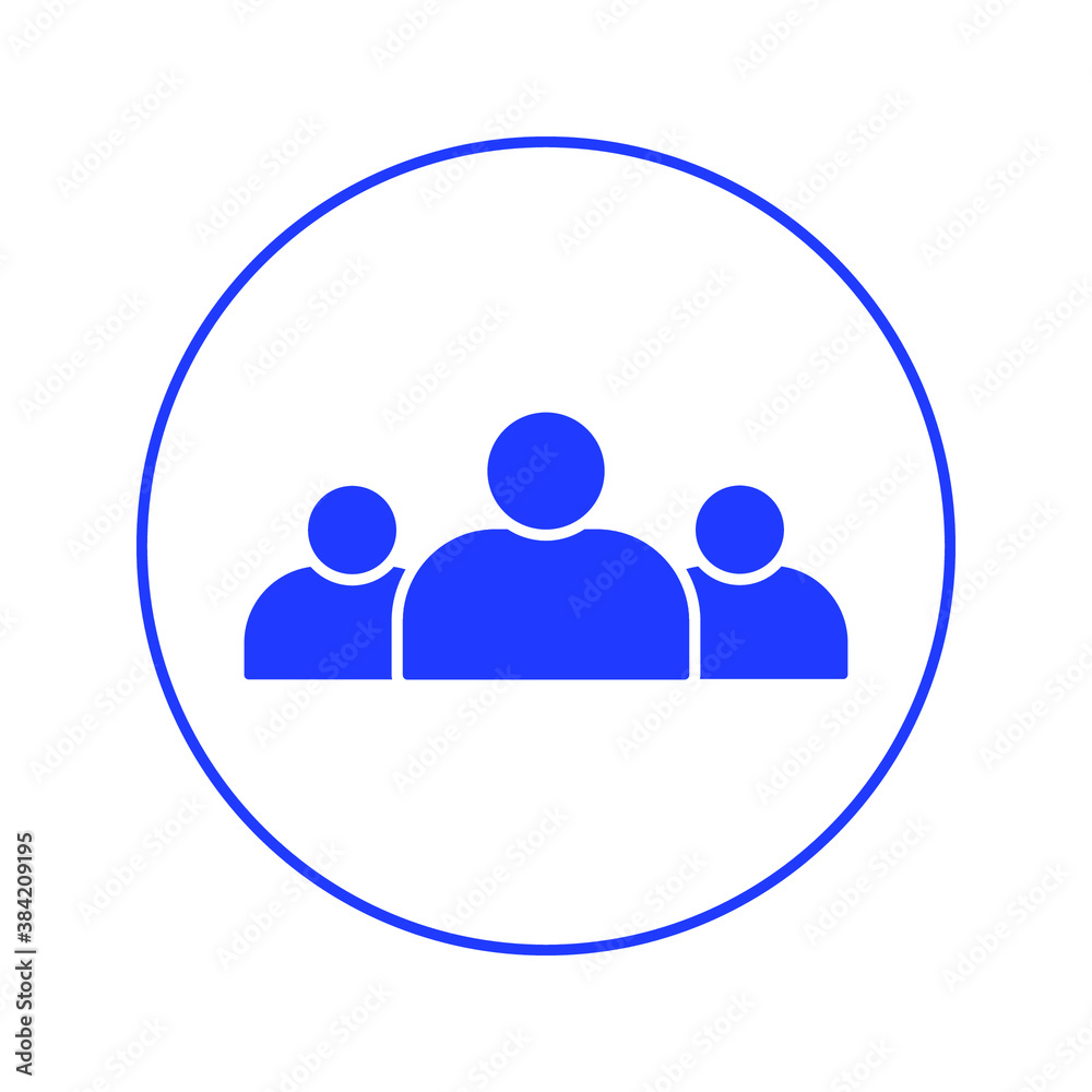 business client icon, people group with line sign - vector illustration. business client icon, people group with line sign - vector illustration.