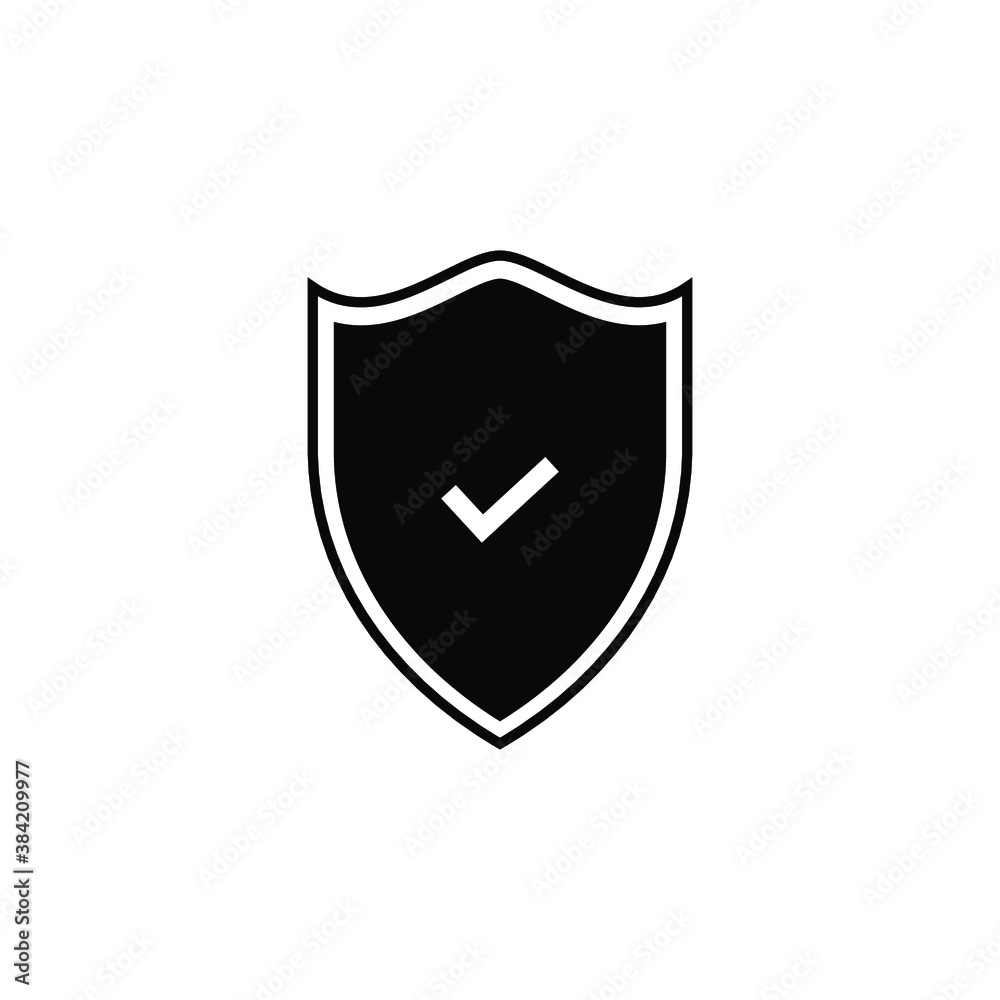 Shield Check Mark Icon Vector Illustration. on white backround Shield Check Mark Icon Vector Illustration. on white backround