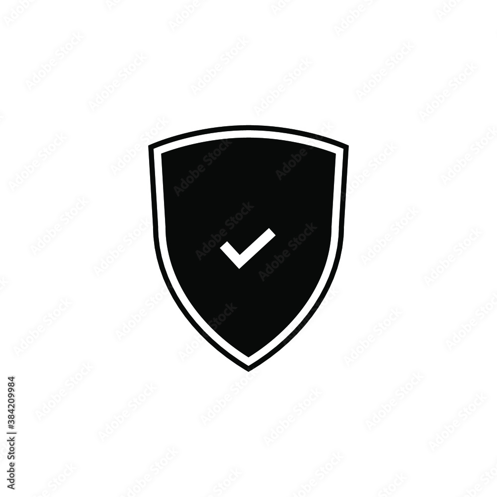 Shield Check Mark Icon Vector Illustration. on white backround