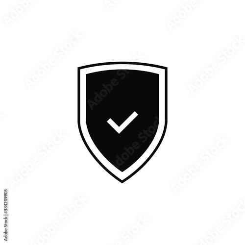Shield Check Mark Icon Vector Illustration. on white backround