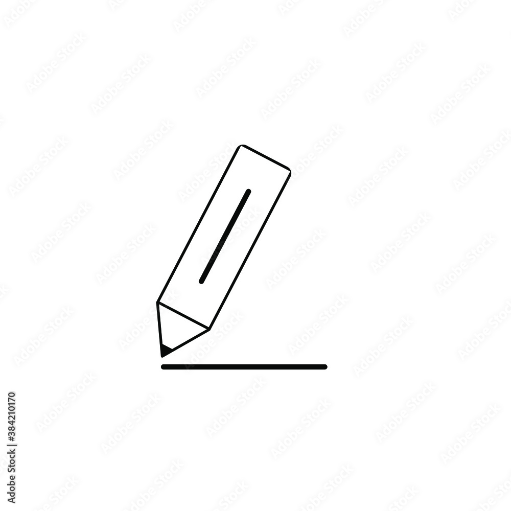 Black isolated icon of pencil on white background. eps 10 Black isolated icon of pencil on white background. eps 10