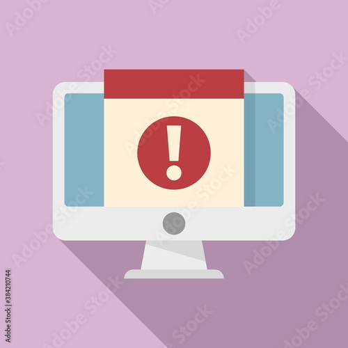 Deadline important pc note icon. Flat illustration of deadline important pc note vector icon for web design