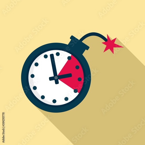 Deadline time bomb icon. Flat illustration of deadline time bomb vector icon for web design