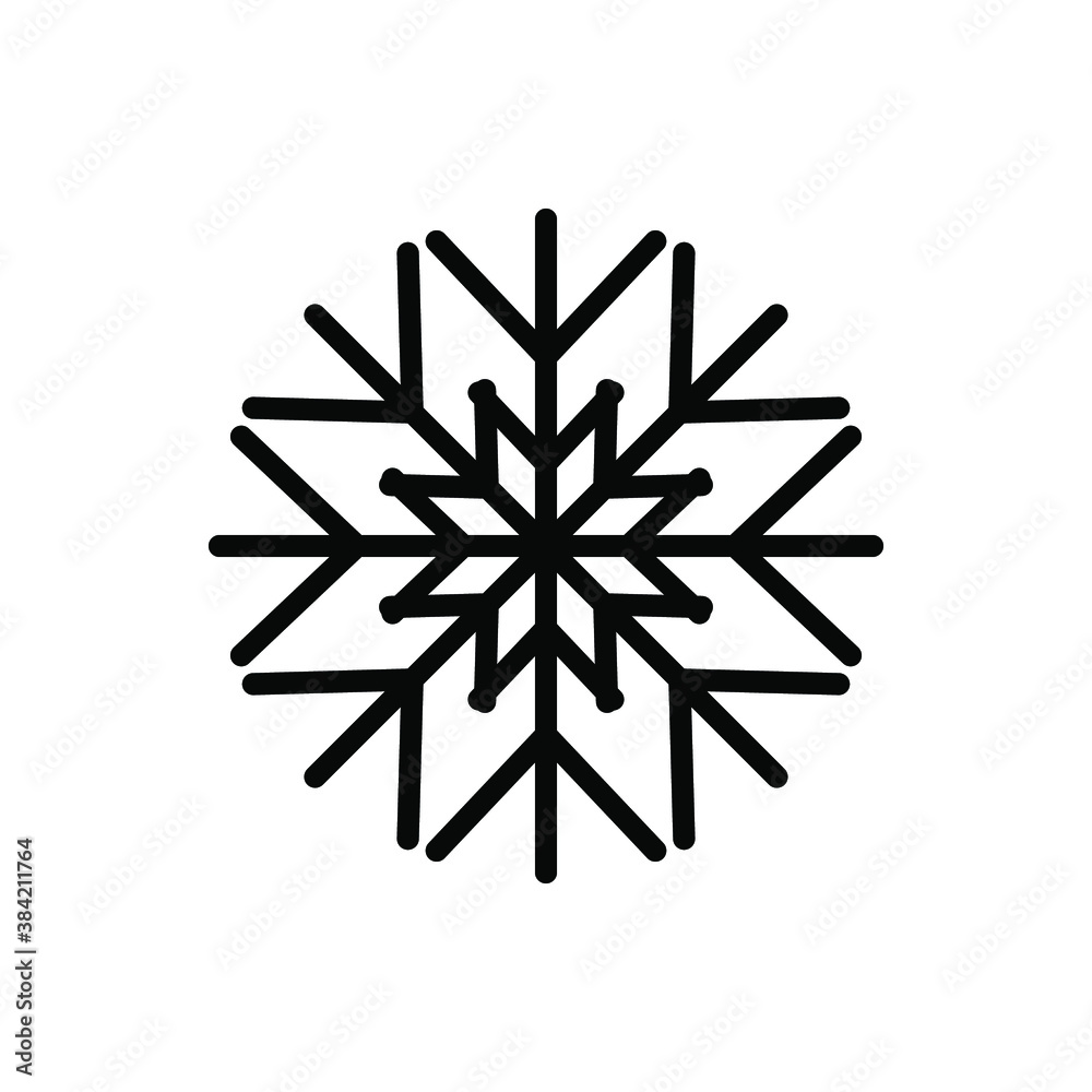 Snowflake vector icon on white background. Snowflake vector icon on white background.