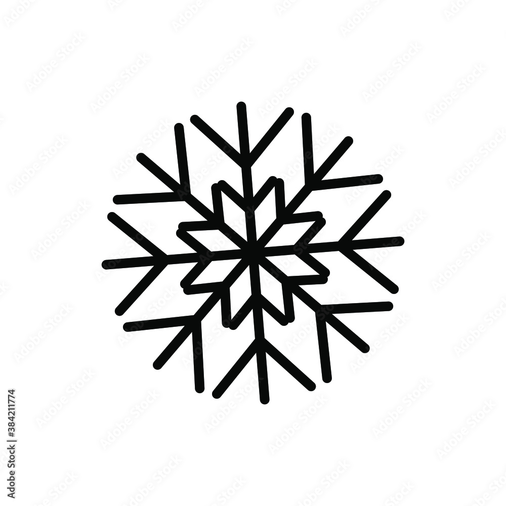 Snowflake vector icon on white background. Snowflake vector icon on white background.