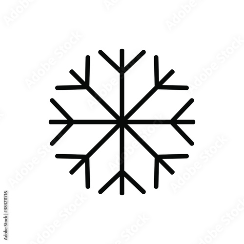 Snowflake vector icon on white background.