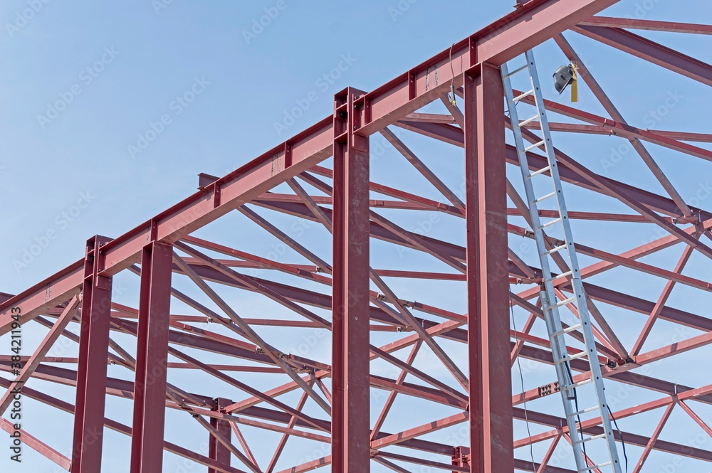 Obraz premium Steel Frames of A Building Under Construction