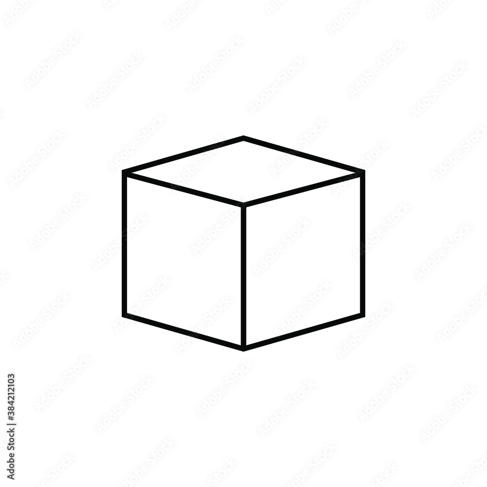 Box icon on white background. Isolated vector sign symbol. Box icon on white background. Isolated vector sign symbol.