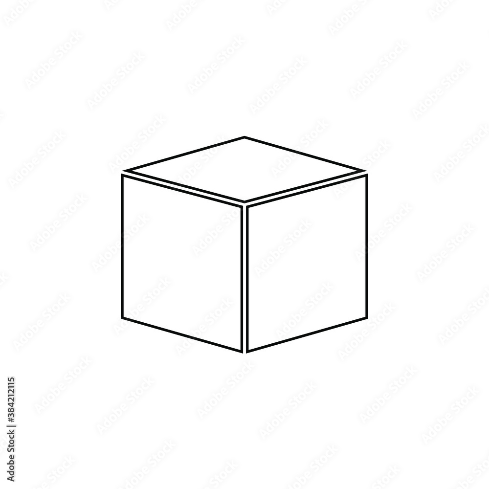 Box icon on white background. Isolated vector sign symbol. Box icon on white background. Isolated vector sign symbol.