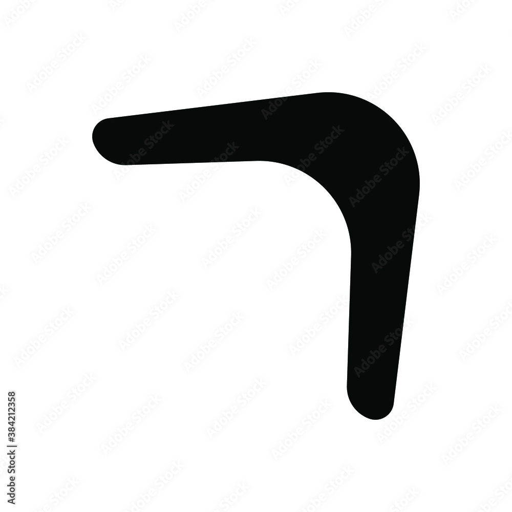 Backfire weapon icon. Illustration of a boomerang with a white background Backfire weapon icon. Illustration of a boomerang with a white background