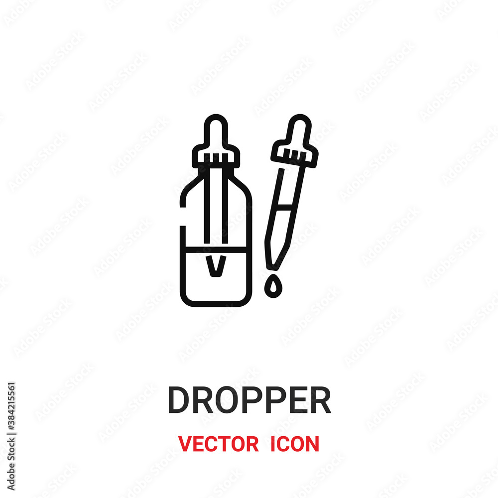Dropper vector icon. Modern, simple flat vector illustration for website or mobile app.Medical pipette symbol, logo illustration. Pixel perfect vector graphics Dropper vector icon. Modern, simple flat vector illustration for website or mobile app.Medical pipette symbol, logo illustration. Pixel perfect vector graphics