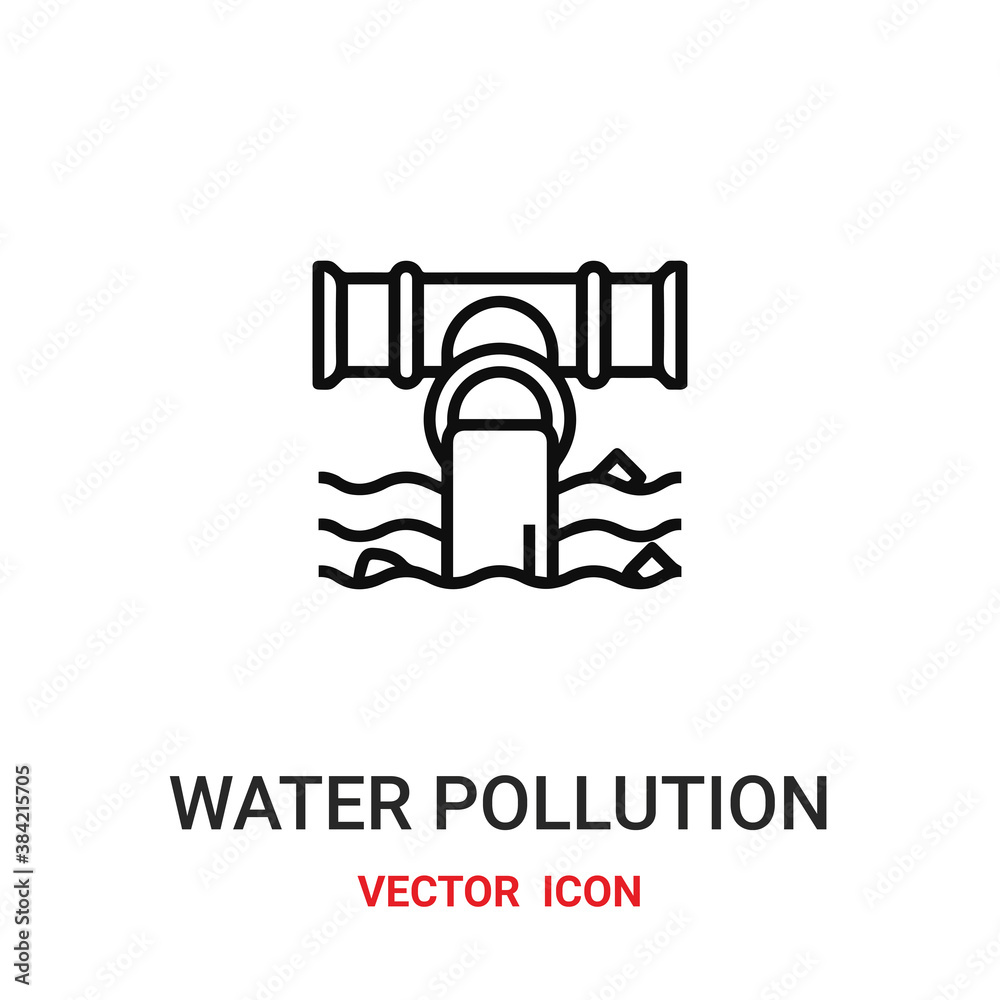 Water pollution vector icon. Modern, simple flat vector illustration for website or mobile app.Waste water symbol, logo illustration. Pixel perfect vector graphics Water pollution vector icon. Modern, simple flat vector illustration for website or mobile app.Waste water symbol, logo illustration. Pixel perfect vector graphics