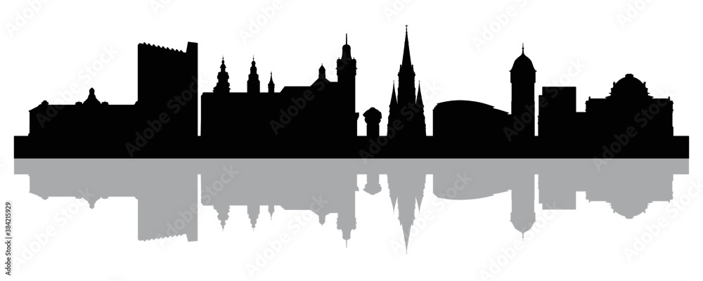 Skyline Chemnitz – Umriss der Stadt als Vektor Grafik