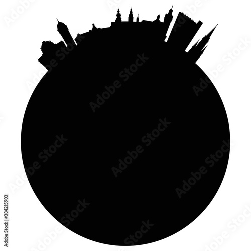 Obraz na płótnie Skyline Chemnitz – Umriss der Stadt als Vektor Grafik w salonie