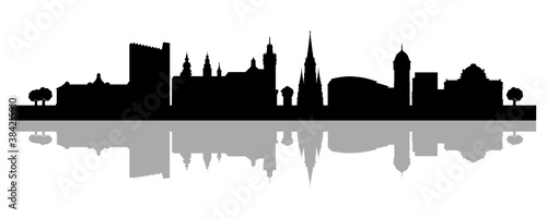 Obraz na płótnie Skyline Chemnitz – Umriss der Stadt als Vektor Grafik w salonie