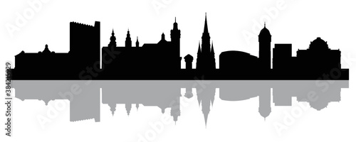 Obraz na płótnie Skyline Chemnitz – Umriss der Stadt als Vektor Grafik w salonie