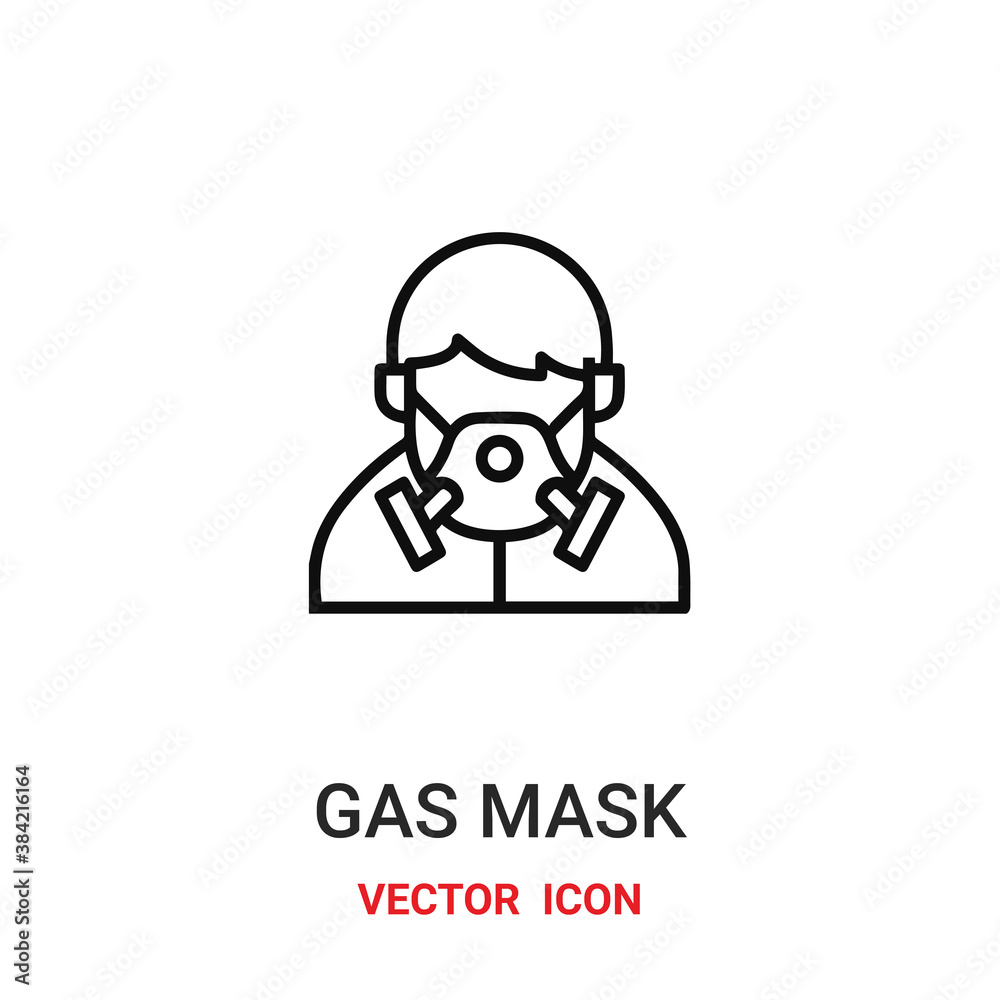 Gas mask vector icon. Modern, simple flat vector illustration for website or mobile app.Gas mask symbol, logo illustration. Pixel perfect vector graphics Gas mask vector icon. Modern, simple flat vector illustration for website or mobile app.Gas mask symbol, logo illustration. Pixel perfect vector graphics
