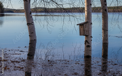 Spring floods in Rovaniemi, Finland.
