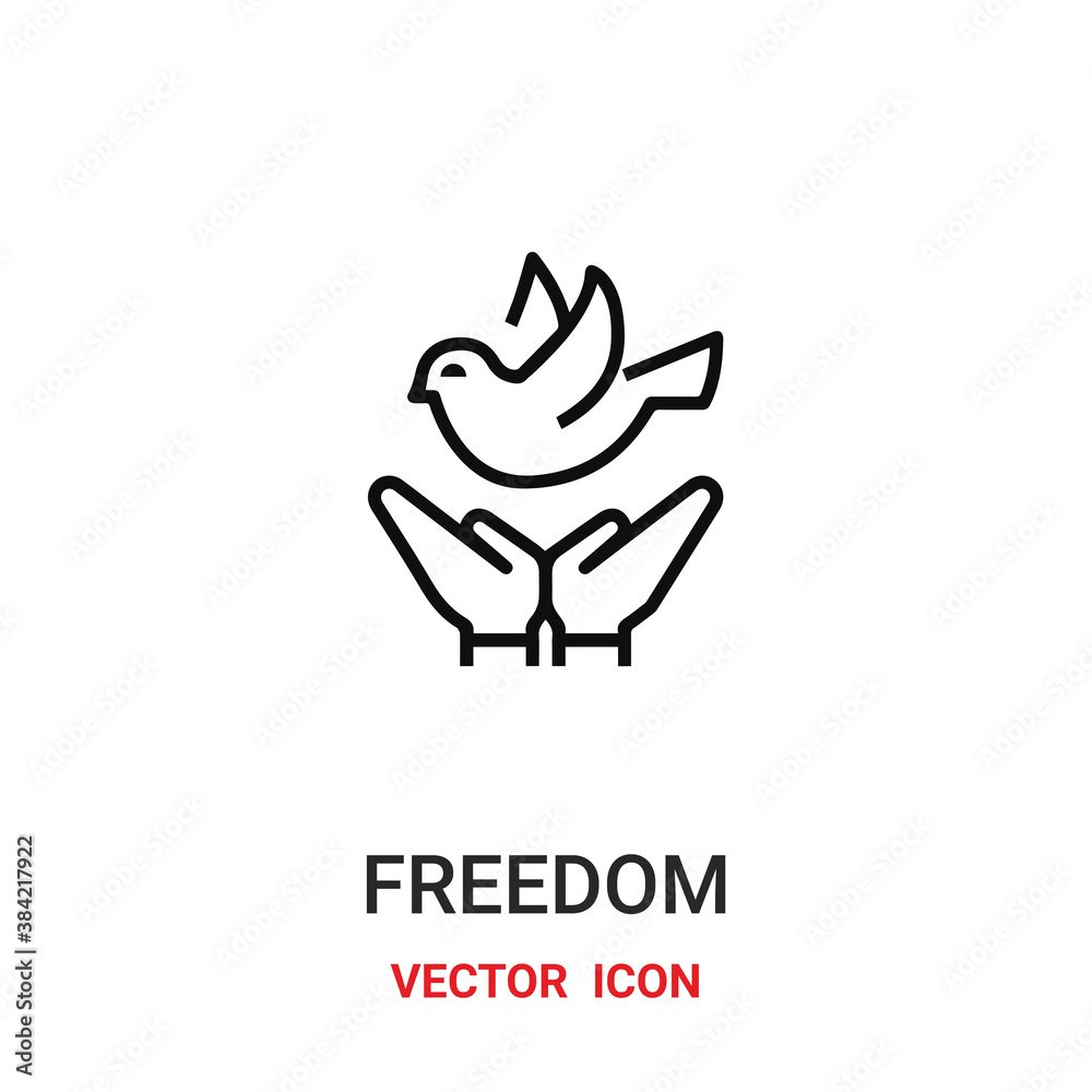 freedom icon vector symbol. freedom symbol icon vector for your design. Modern outline icon for your website and mobile app design. freedom icon vector symbol. freedom symbol icon vector for your design. Modern outline icon for your website and mobile app design.