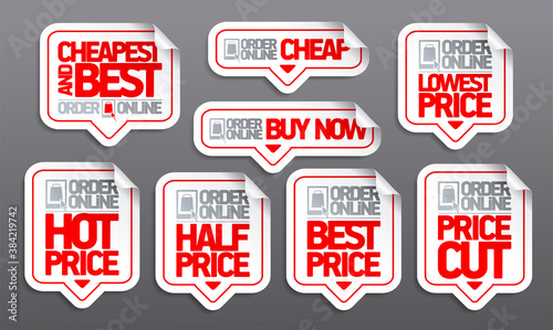 Order online vector stickers set - hot and half price, best price, buy now