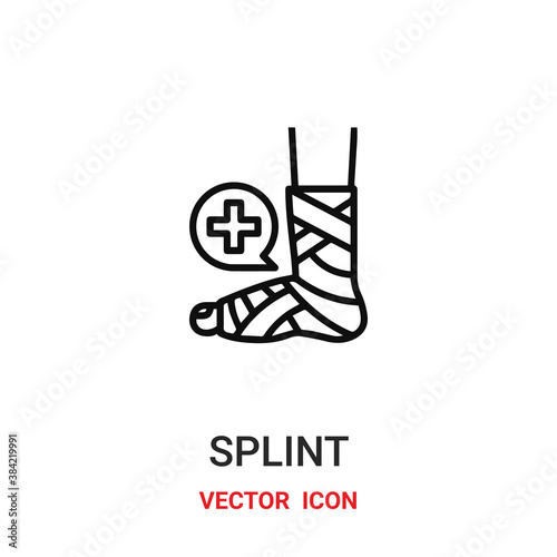 splint icon vector symbol. splint symbol icon vector for your design. Modern outline icon for your website and mobile app design.