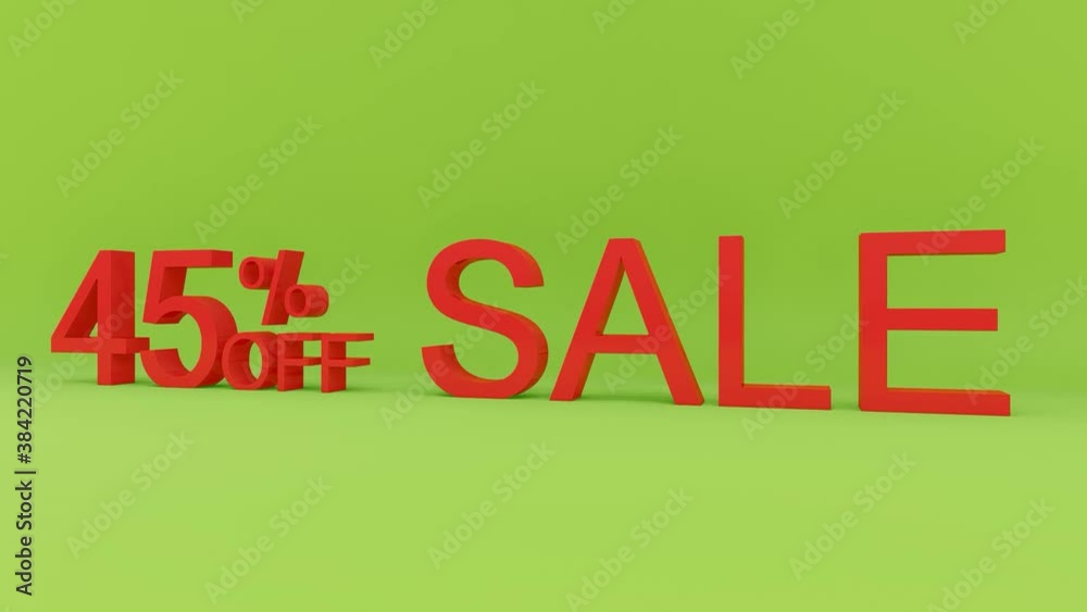 45 percent sale animation in green background 45 percent sale animation in green background