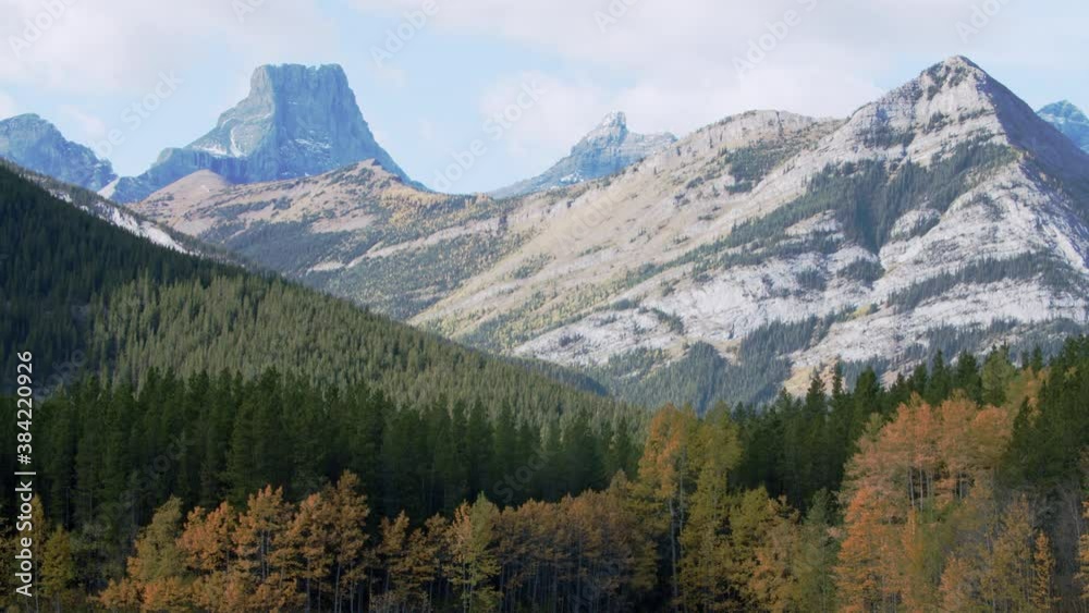 Kananaskis in Autumn of Fortress Mountain Time Lapse Beautiful Mountain Fall Scenery in Alberta Mountains Canada Kananaskis in Autumn of Fortress Mountain Time Lapse Beautiful Mountain Fall Scenery in Alberta Mountains Canada